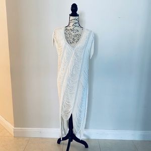 Haute Hippie silk evening dress with leather trim